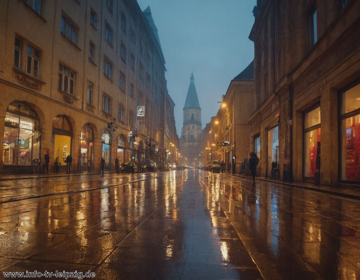 Farbenpracht der Stadt bei Niederschlag   - Leipzig bei Regen