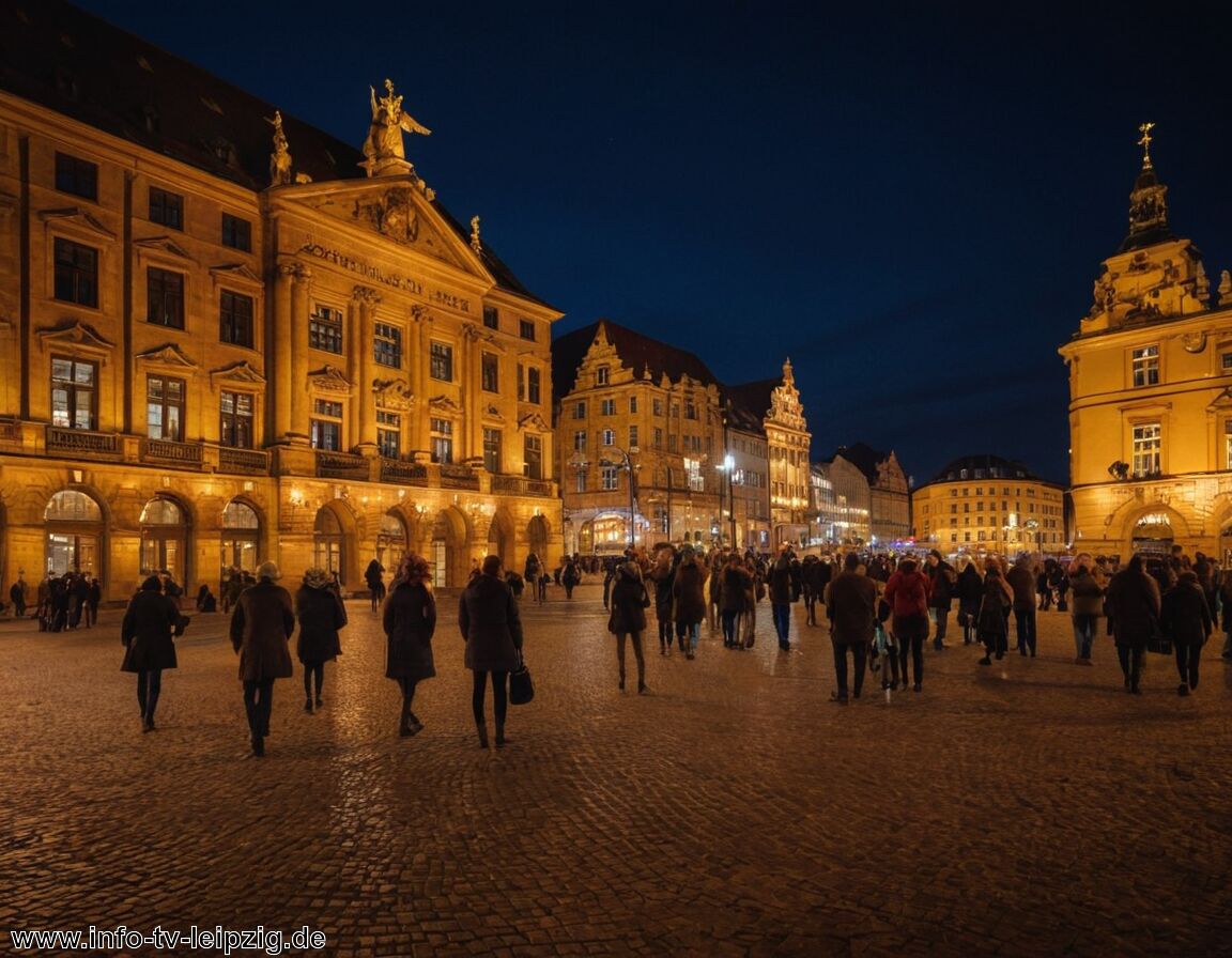 Erkundung historischer Plätze bei Nacht   - Leipzig bei Nacht erleben